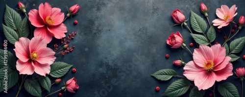 Large scale charcoal grey floral print with subtle texture, modern, luxury, wallpaper