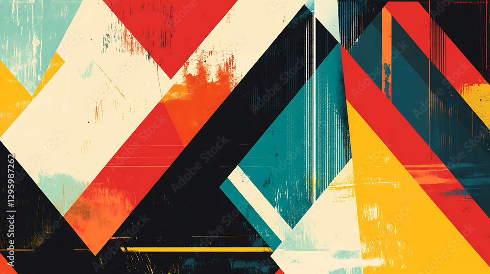 Fototapeta premium A geometric abstract design with bold colors 