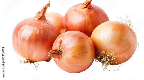 Wallpaper Mural Four fresh onions showing roots on transparent background Torontodigital.ca