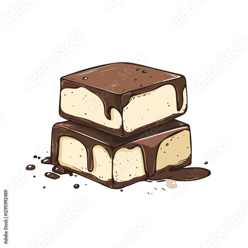 Fudge minimalist 2D vector graphic illustration sketch on a white background.

