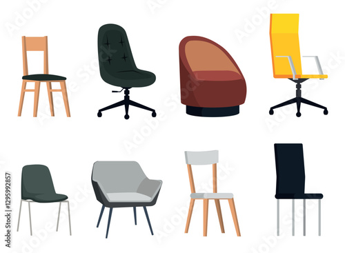 Office chairs, home chairs and garden chairs set