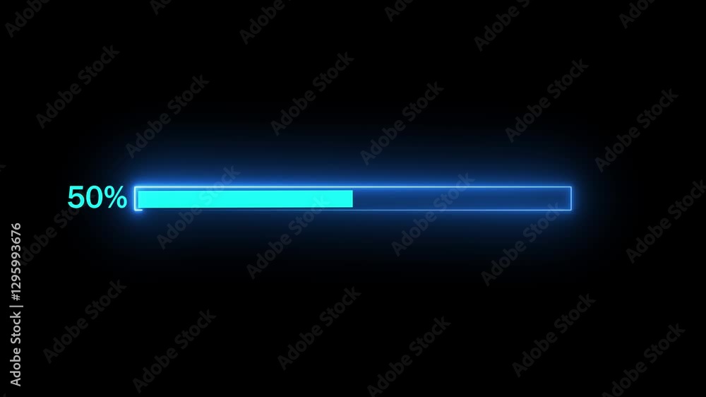 Neon glowing loading icon animation. Neon glowing loading icon animation.