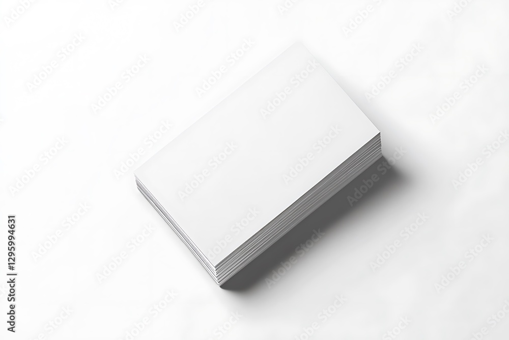 Stack of blank white cards on white background. Stack of blank white cards on white background.