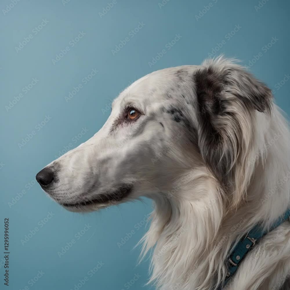 Different dog breeds on a blue background, changing in every frame Different dog breeds on a blue background, changing in every frame