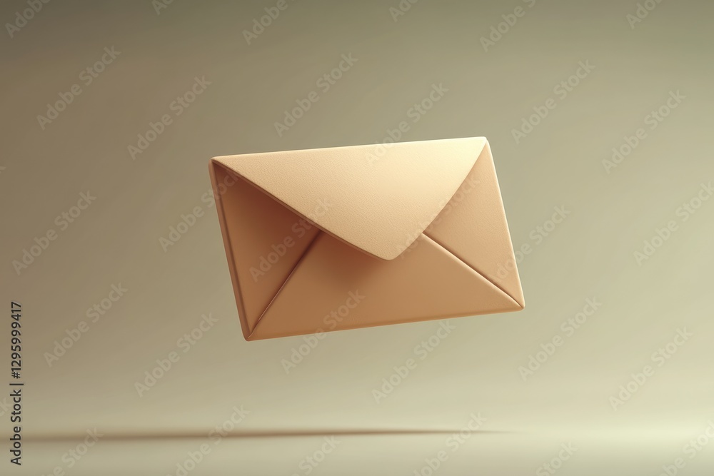 A Simple Envelope Is Floating Against a Gradient Background A Simple Envelope Is Floating Against a Gradient Background