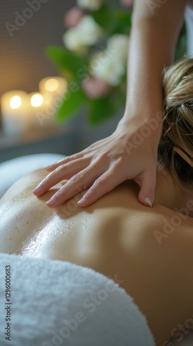 Wallpaper Mural Relaxing female massage with candlelight ambiance. Therapeutic Massage Awareness Day Torontodigital.ca