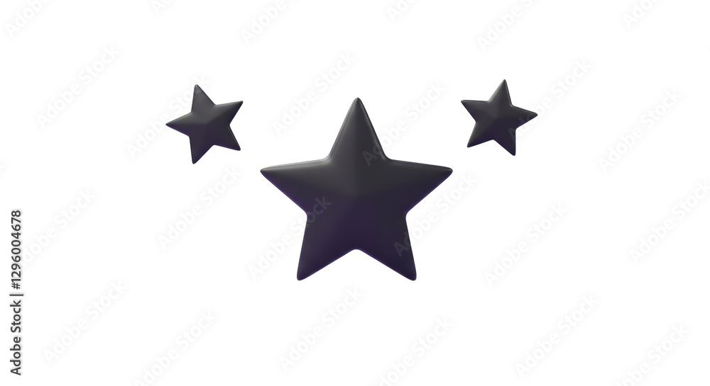 Obraz premium Isolated Three Black Star Shapes