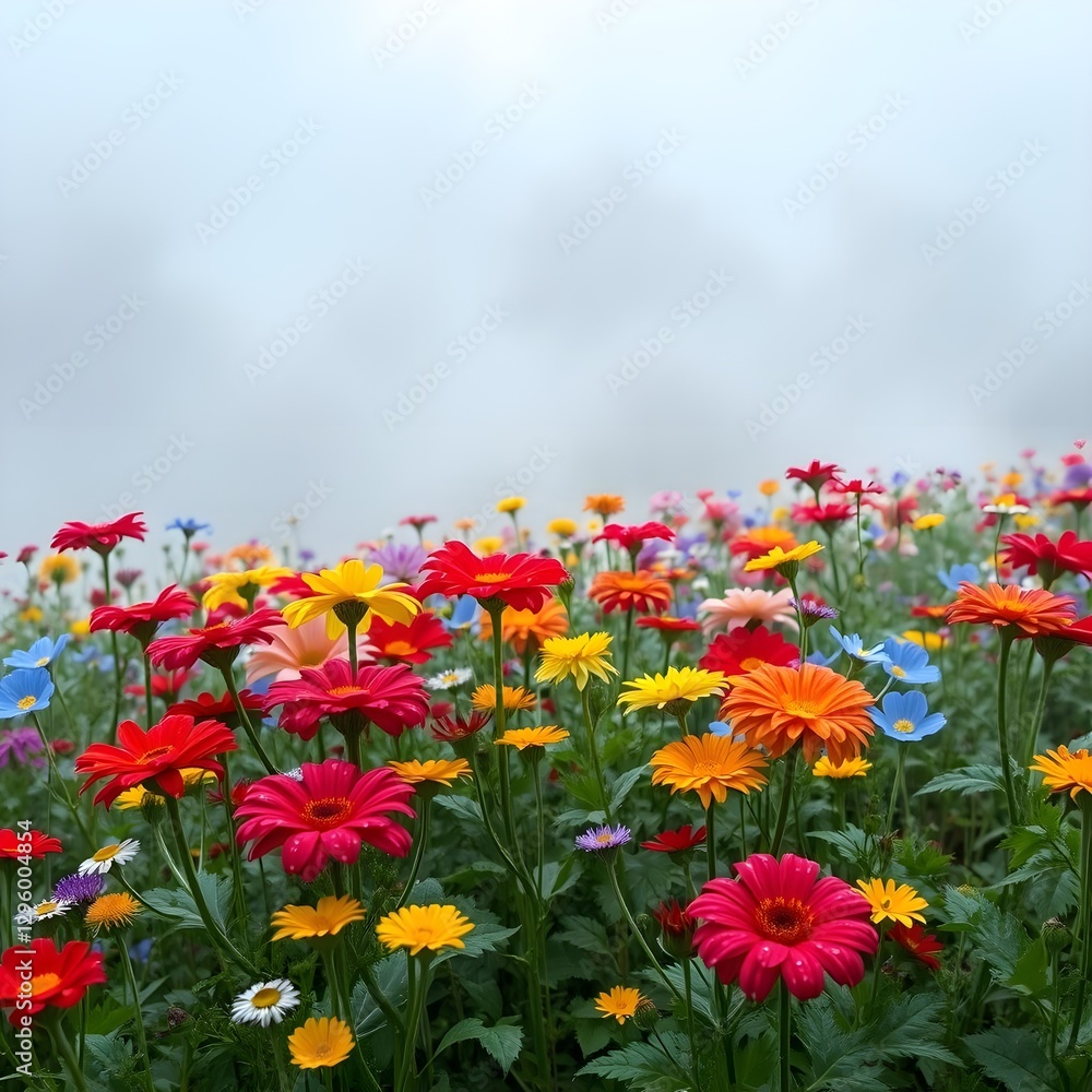 Obraz premium El tiempo lluvioso. florecer toda clase de flores 