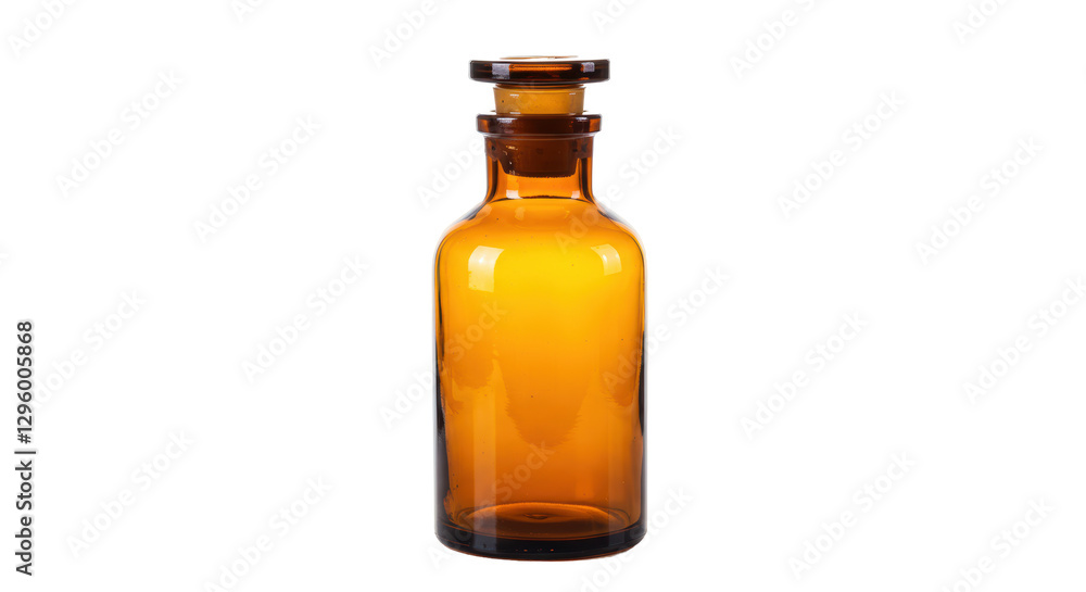 Isolated Amber Glass Bottle with Stopper Isolated Amber Glass Bottle with Stopper