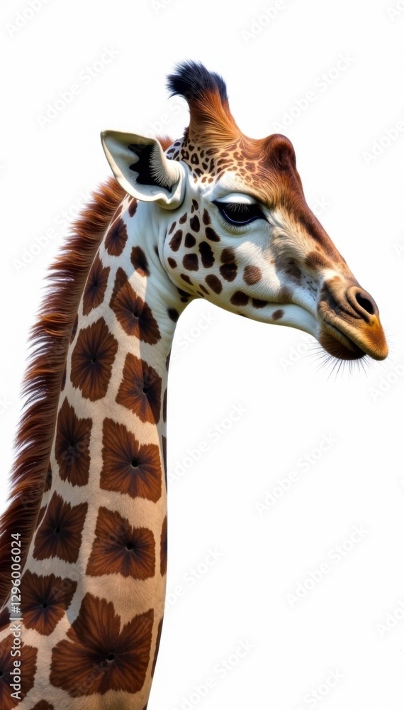 profile view of giraffe on white, giraffe, animal, desert profile view of giraffe on white, giraffe, animal, desert