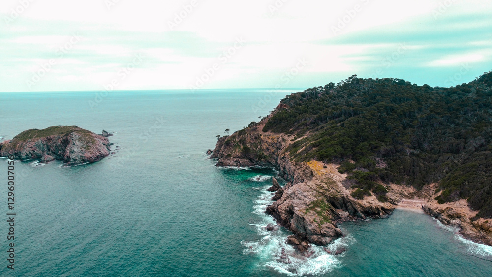 Fototapeta premium Magnificent coast of the island of Porquerolles in the south of France 