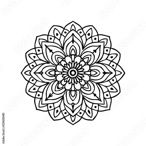 black and white mandala design clip art preview