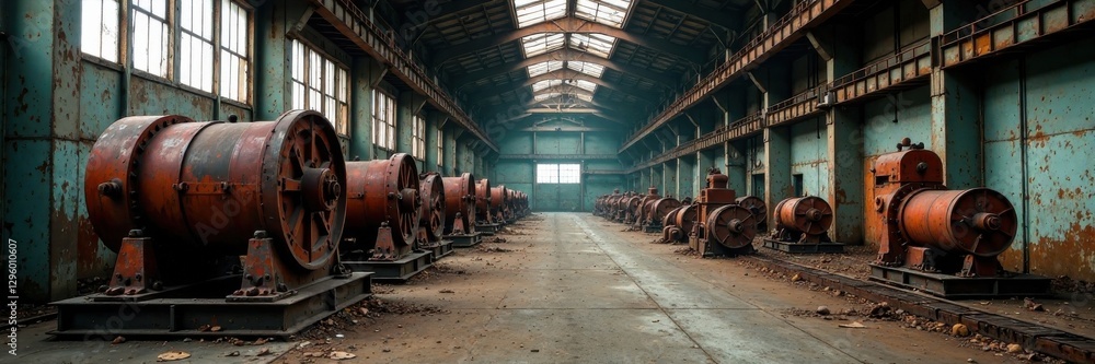 Rusty Industrial Machinery in Abandoned Factory , factory, decayed, rusty Rusty Industrial Machinery in Abandoned Factory , factory, decayed, rusty