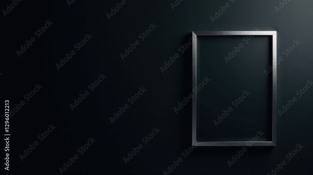 A sleek, metallic frame rests against a dark backdrop, offering a minimalist and elegant presentation for your design A sleek, metallic frame rests against a dark backdrop, offering a minimalist and elegant presentation for your design