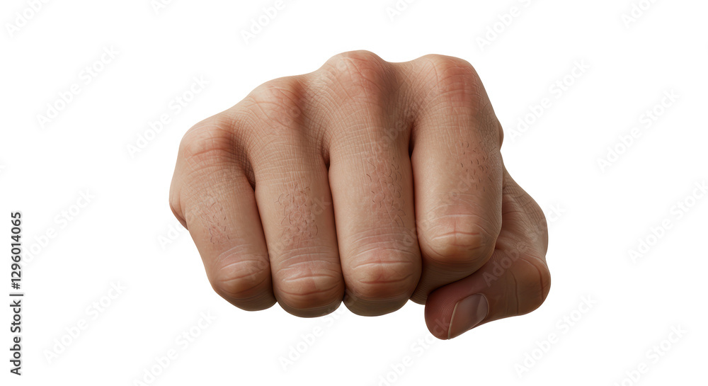 Isolated Human Hand Clenched in a Fist Isolated Human Hand Clenched in a Fist