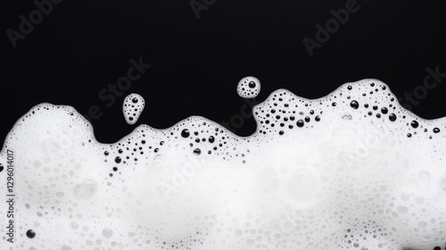 White foam on black background