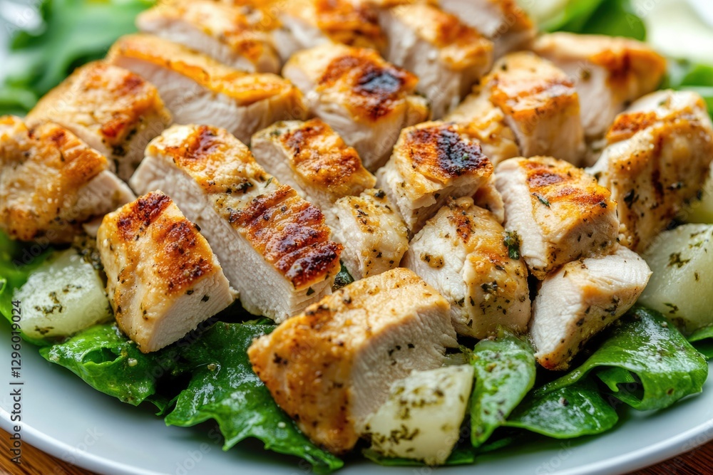 Crispy Roasted Chicken on Classic Caesar Salad: A Delicious Italian Dish Crispy Roasted Chicken on Classic Caesar Salad: A Delicious Italian Dish