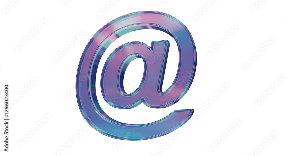 Isolated Iridescent Chrome At Symbol Isolated Iridescent Chrome At Symbol