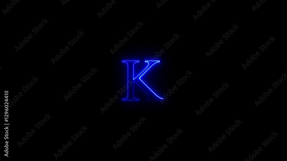 K text icon animation by K neon on black background. K text icon animation by K neon on black background.