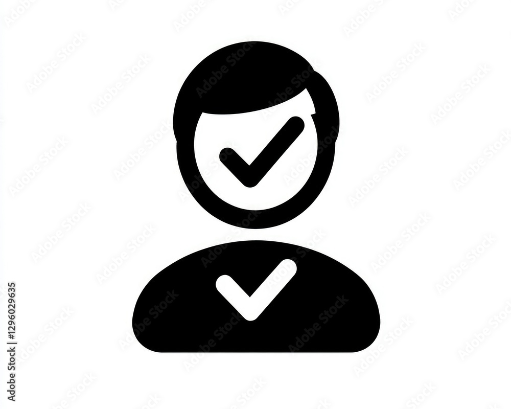 User Profile Icon Featuring Checkmark Symbol for New Contacts and Connections User Profile Icon Featuring Checkmark Symbol for New Contacts and Connections