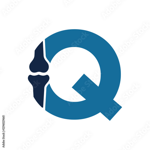 Bone Joint Logo combine with letter Q vector template