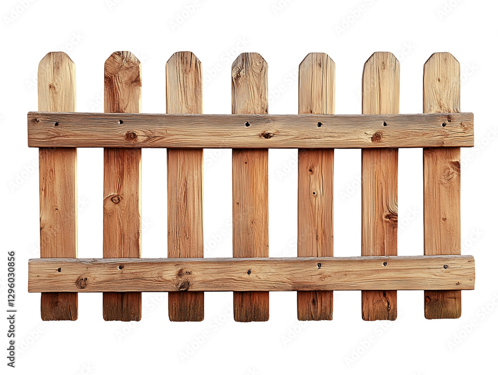 Rustic Wooden Fence Isolated on Transparent Background, PNG Rustic Wooden Fence Isolated on Transparent Background, PNG