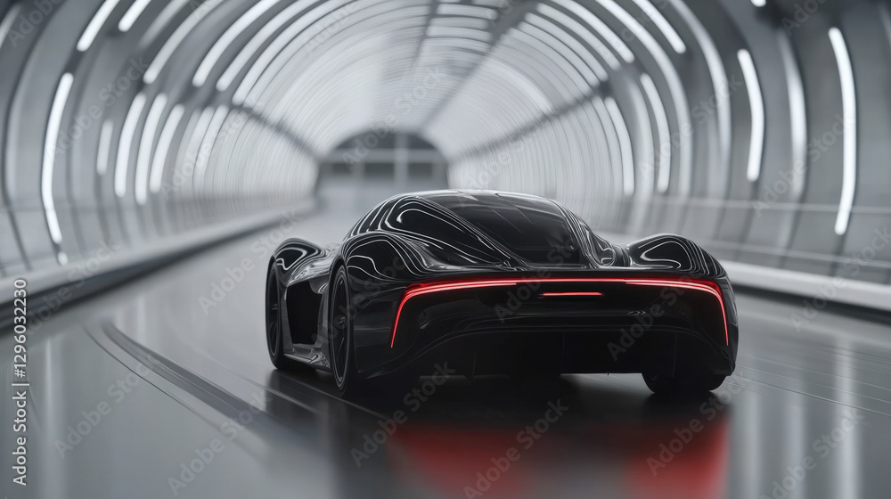 A sport car with modern white curve background A sport car with modern white curve background
