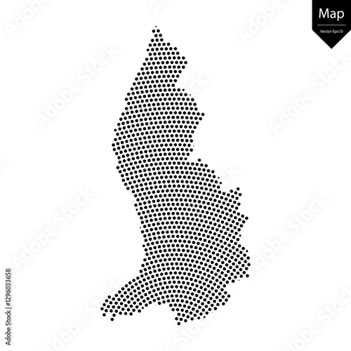 Abstract image Liechtenstein map from point Black on a white background. Vector illustration eps 10.