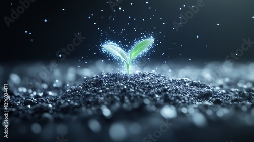 Surrealing digital rendering image of soil activation