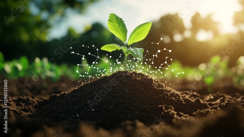Surrealing digital rendering image of soil activation