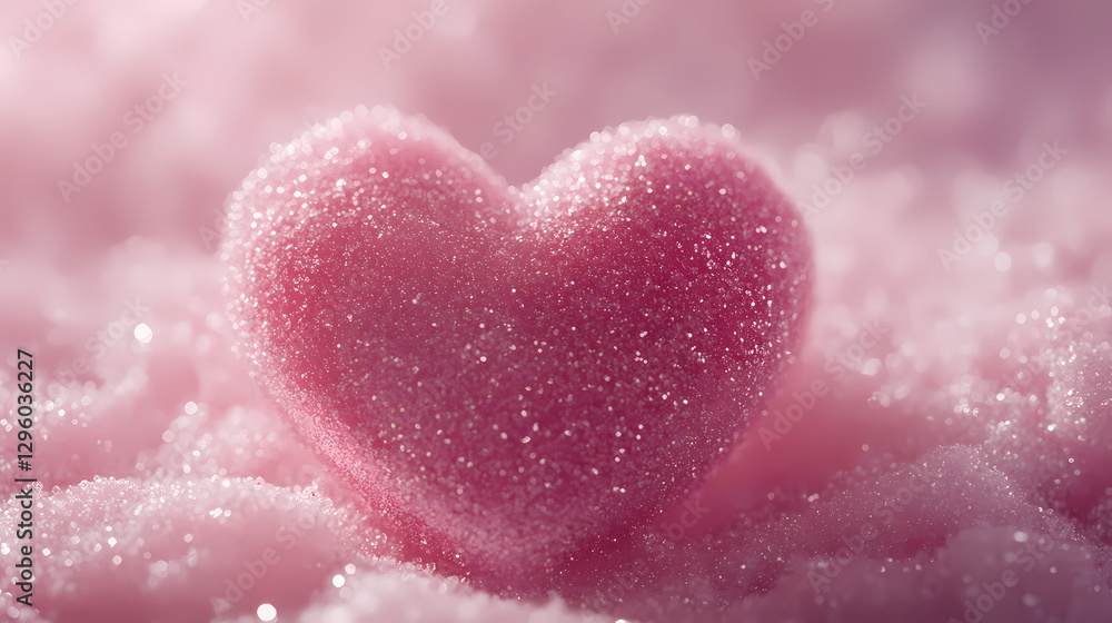 Obraz premium Frosted Heart on Pink Cloud