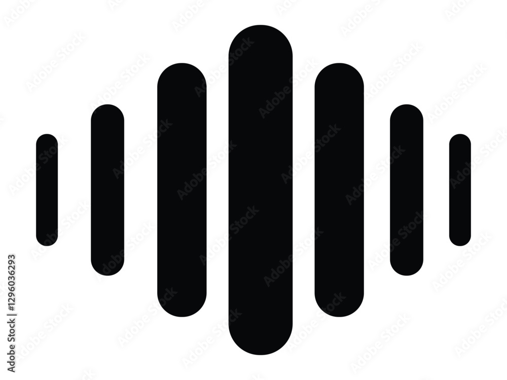 Multimedia Line Icon. sound wave icon vector on white background Multimedia Line Icon. sound wave icon vector on white background