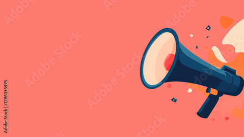 Bold Message in Megaphone for Public Speaking, Advocacy, and Announcements Conceptual Graphic Illustration Design