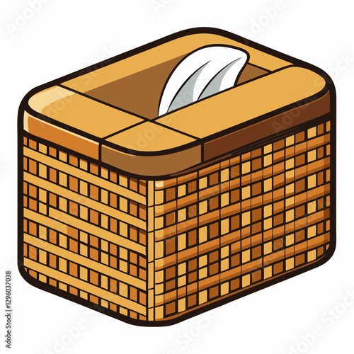 woven rattan tissue box cover