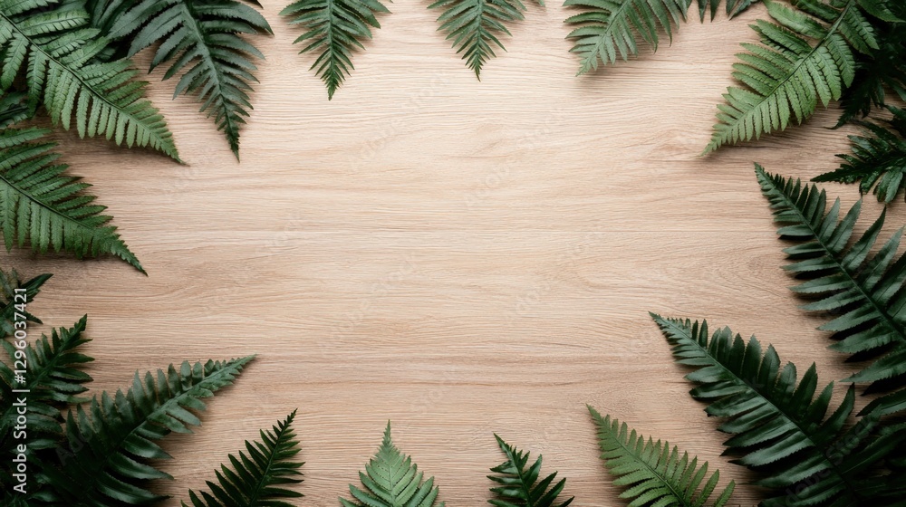 Rustic wooden table adorned with lush green leaves creating a natural and inviting atmosphere for dining and gatherings Rustic wooden table adorned with lush green leaves creating a natural and inviting atmosphere for dining and gatherings