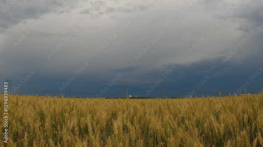 Wheat land in Romania, the country also known as the Granary of Europe. Golden plain with grains cultivated for the production of flour 4k Wheat land in Romania, the country also known as the Granary of Europe. Golden plain with grains cultivated for the production of flour 4k