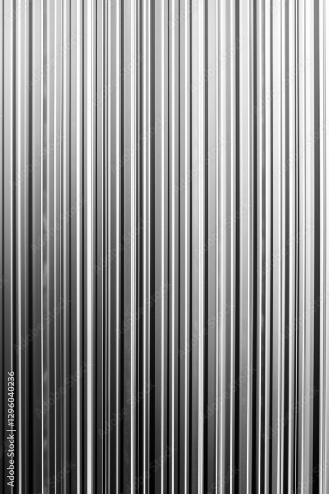 Hyper-realistic corrugated metal surface with precise vertical ridges and reflective metallic texture Hyper-realistic corrugated metal surface with precise vertical ridges and reflective metallic texture