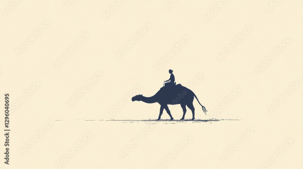 Fototapeta premium Camel Ride in Desert Landscape