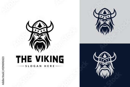 viking head logo icon vector illustration