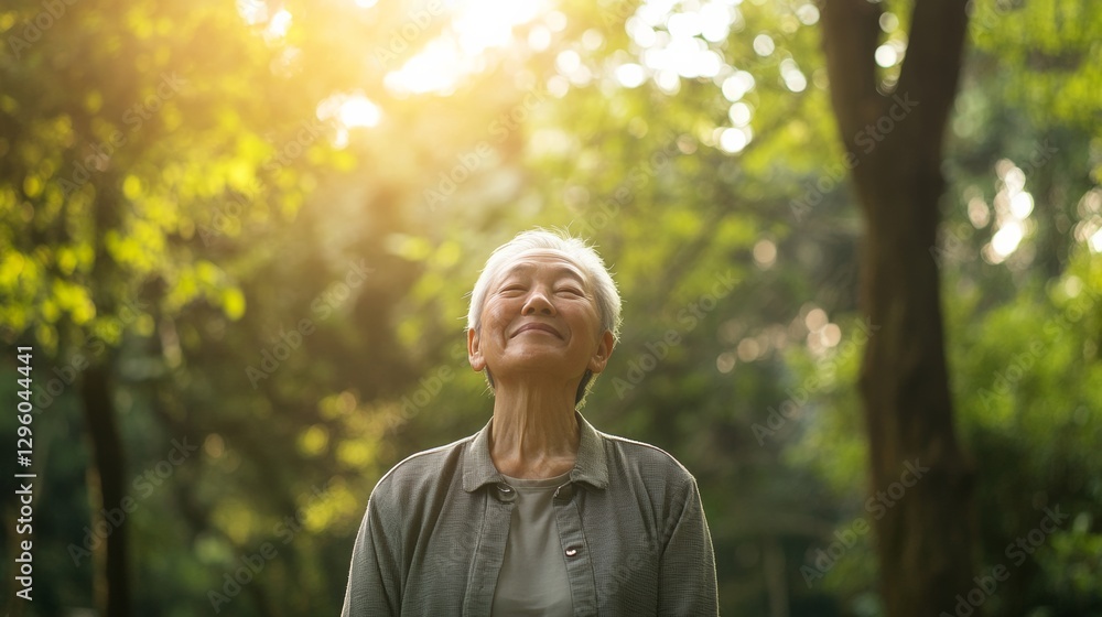 Rare illness patient enjoying a walk in the park to improve mental health. Featuring outdoor therapy and relaxation
