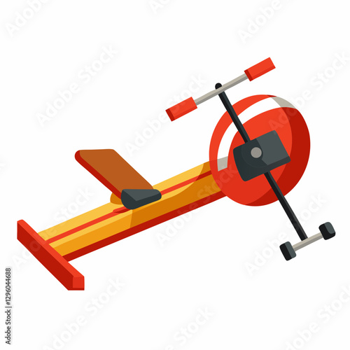 Rowing machine icon in vibrant colors against a white background
