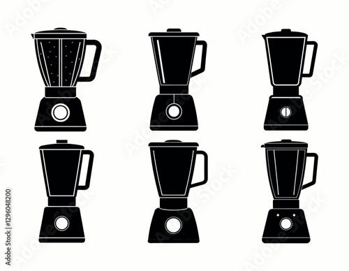 Set of blender silhouette isolated on white background collection