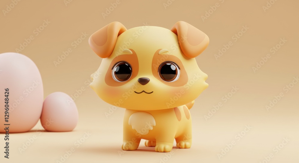 Cute cartoon puppy with fluffy fur and playful expression, set against a simple white background - ugly dog Cute cartoon puppy with fluffy fur and playful expression, set against a simple white background - ugly dog