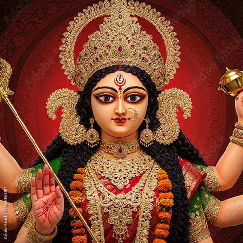 Goddess Durga Abstract Illu...