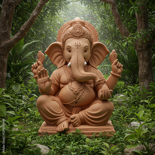 Lord Ganesha in a Serene Fo...