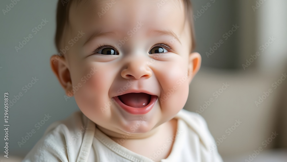 photograph of a cute, smiling baby boy with a happy expression photograph of a cute, smiling baby boy with a happy expression