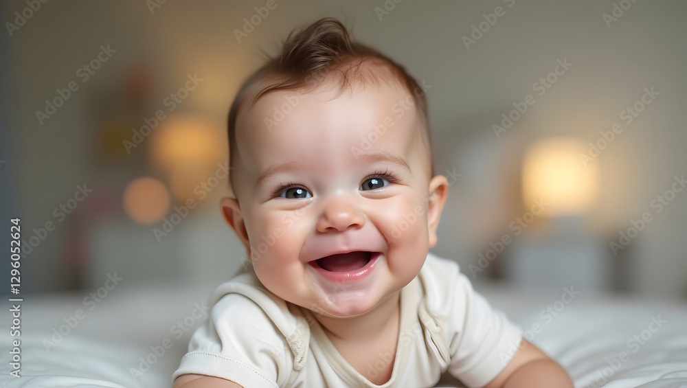 photograph of a cute, smiling baby boy with a happy expression photograph of a cute, smiling baby boy with a happy expression