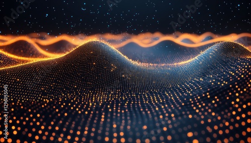 Wallpaper Mural Abstract Orange And Blue Light Wave Pattern Torontodigital.ca