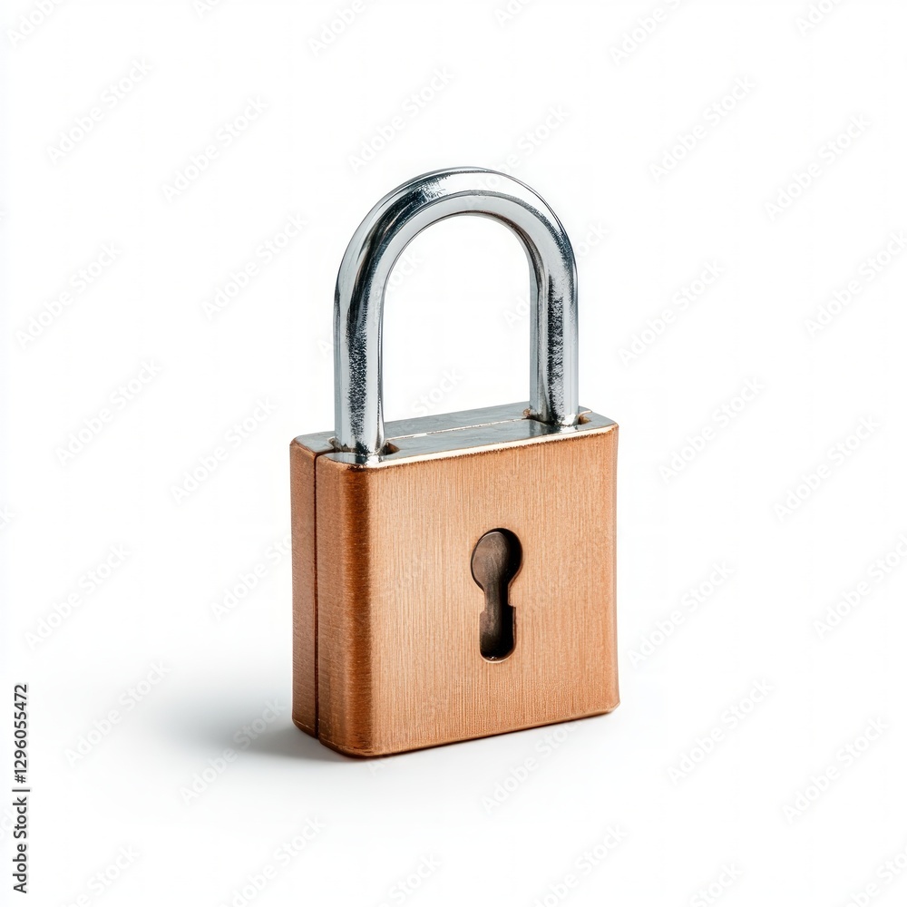 Secure padlock with shiny metal finish and keyhole representing safety and protection for personal belongings