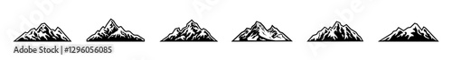 mountain landscape silhouette vector set hill outline cliff nature hiking road trip graphic design illustration minimal badge art emblem logo climbing travel hike adventure vacation viewpoint explore